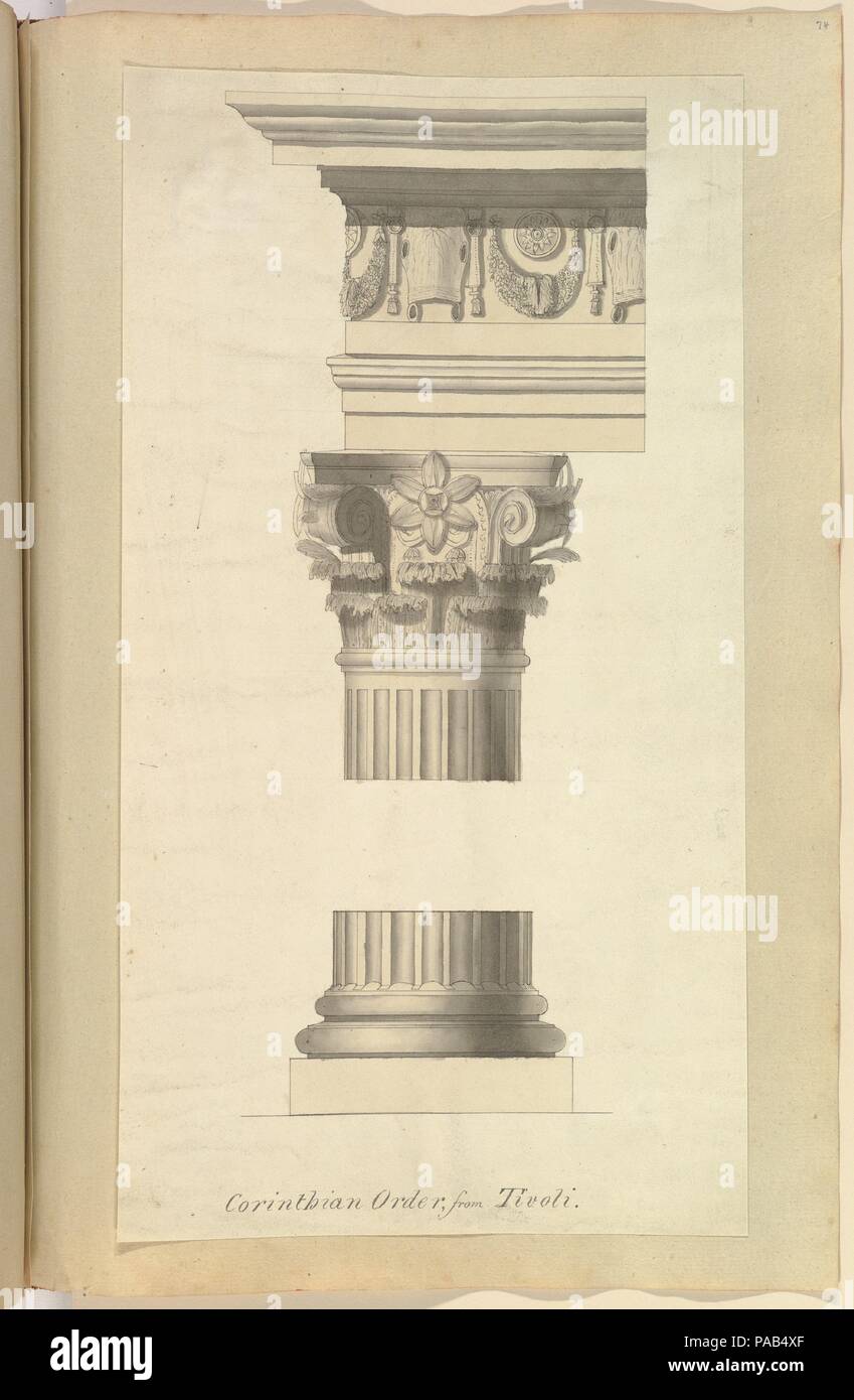 Ordre corinthien de Tivoli. Artiste : Alfred Henry Forrester [Alfred Crowquill] (britannique, Londres 1804-1872 Londres). Fiche technique : Dimensions : 16 3/4 x 11 7/16 po. (42,5 x 29 cm). Date : 1845-70. Musée : Metropolitan Museum of Art, New York, USA. Banque D'Images