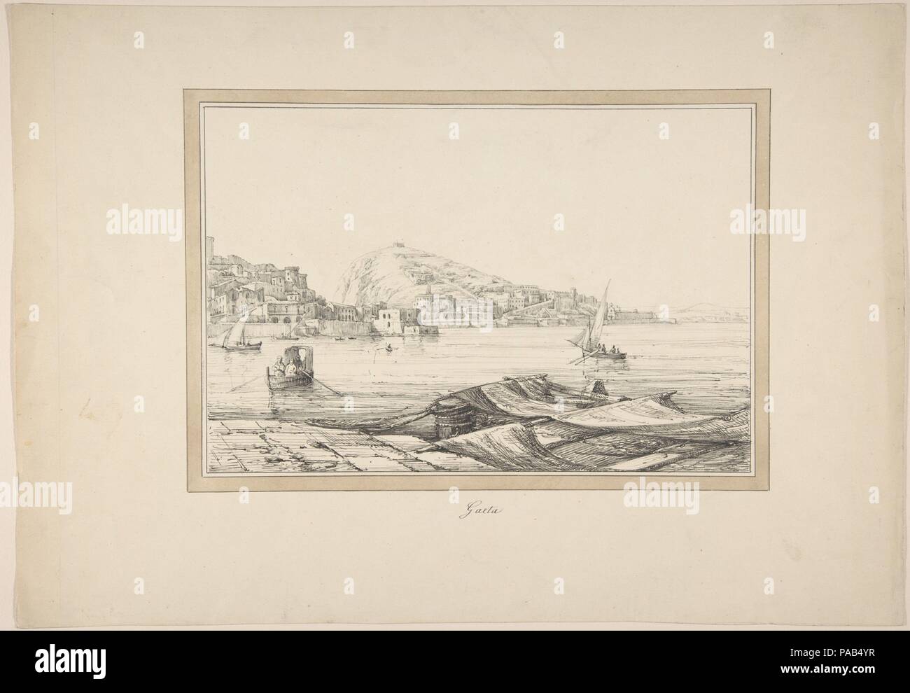 Gaeta. Artiste : Anonymous, le français, 19e siècle. Fiche technique : Dimensions : 15/16 x 14 9 3/16 in. (25,3 x 36 cm). Date : du 19e siècle. Musée : Metropolitan Museum of Art, New York, USA. Banque D'Images