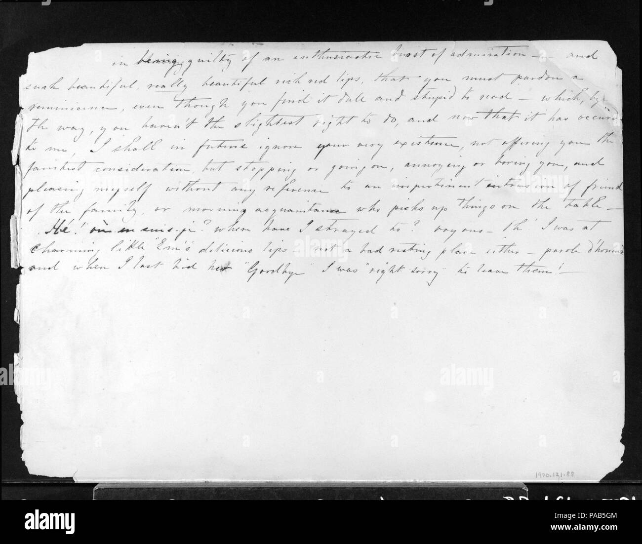 Dernière page de journal manuscrit (de Sketchbook). Artiste : James McNeill Whistler (américain, Lowell, Massachusetts 1834-1903 Londres). Dimensions : 10 x 7 3/4 à 9/16. (26,8 x 19,7 cm). Date : 1854. Musée : Metropolitan Museum of Art, New York, USA. Banque D'Images