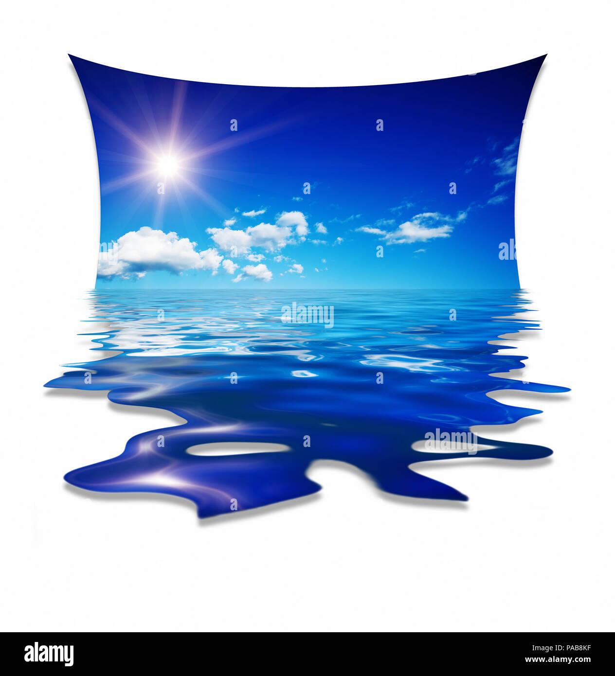Une illustration d'une belle conception de l'eau ciel bleu Banque D'Images