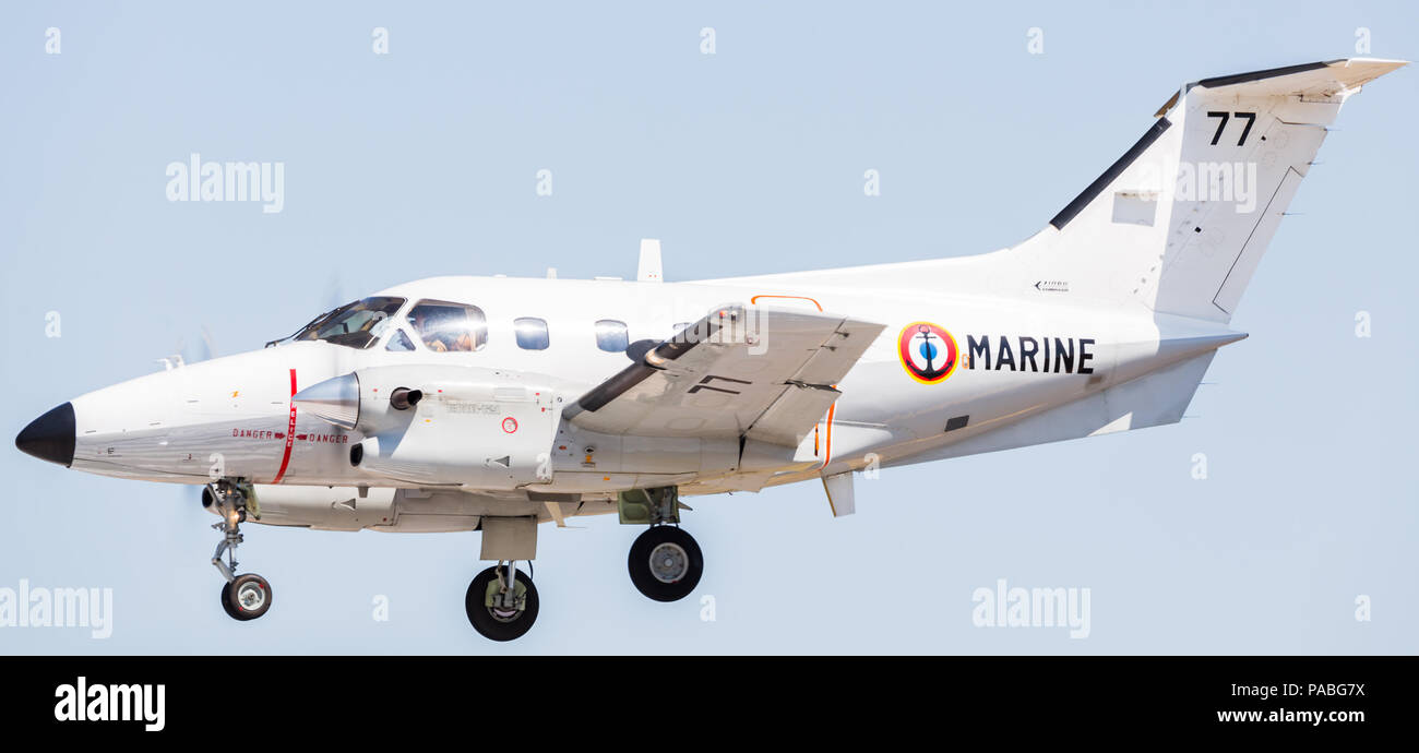 La Marine française l'EMB-121Xingu Une photo de la 2018 Royal International Air Tattoo à Fairford de la RAF dans le Gloucestershire. Banque D'Images