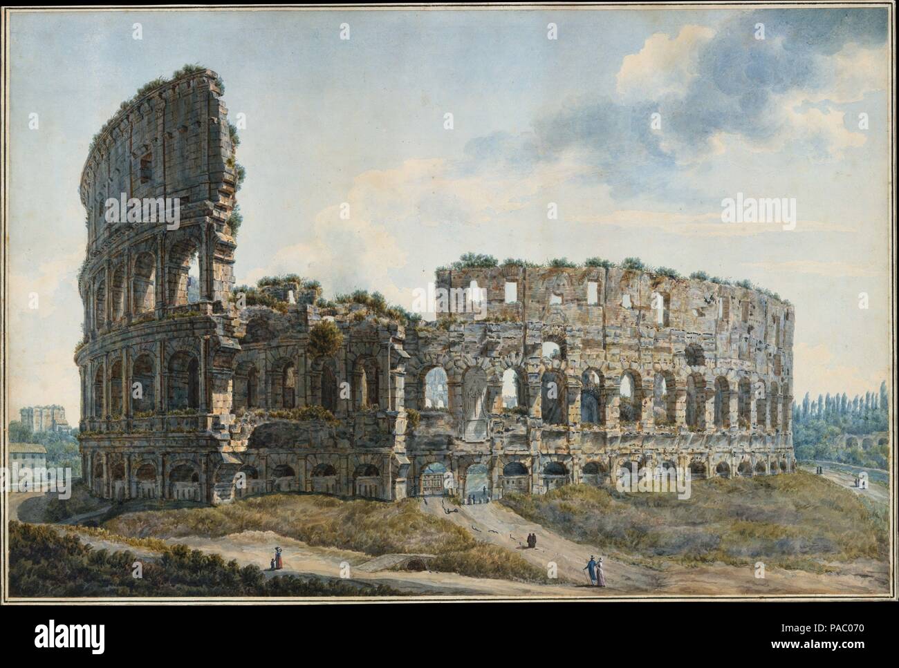 Le Colisée, Rome. Artiste : Abraham Louis Rodolphe Ducros (Yverdon, Suisse Lausanne 1748-1810). Dimensions : 17 1/2 x 26 in. (44,4 x 66 cm.). Date : n.d.. Musée : Metropolitan Museum of Art, New York, USA. Banque D'Images
