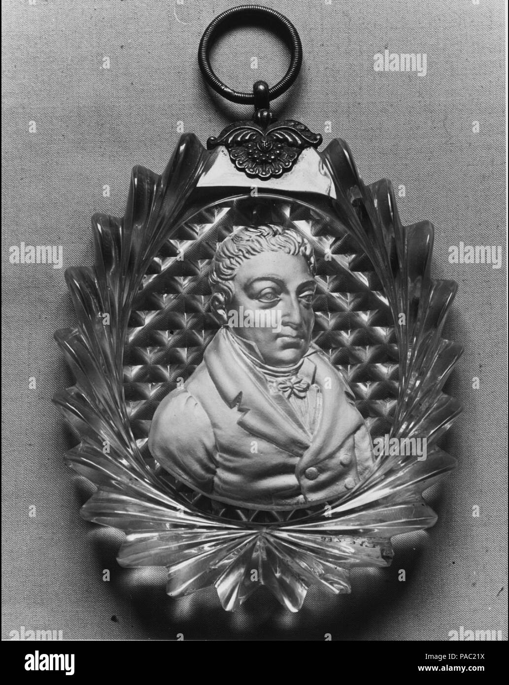 Médaillon du Marquis de Lafayette. Dimensions : 4 1/8 x 3 3/8 in. (10,5 x 8,6 cm). Date : 1800-1883. Musée : Metropolitan Museum of Art, New York, USA. Banque D'Images