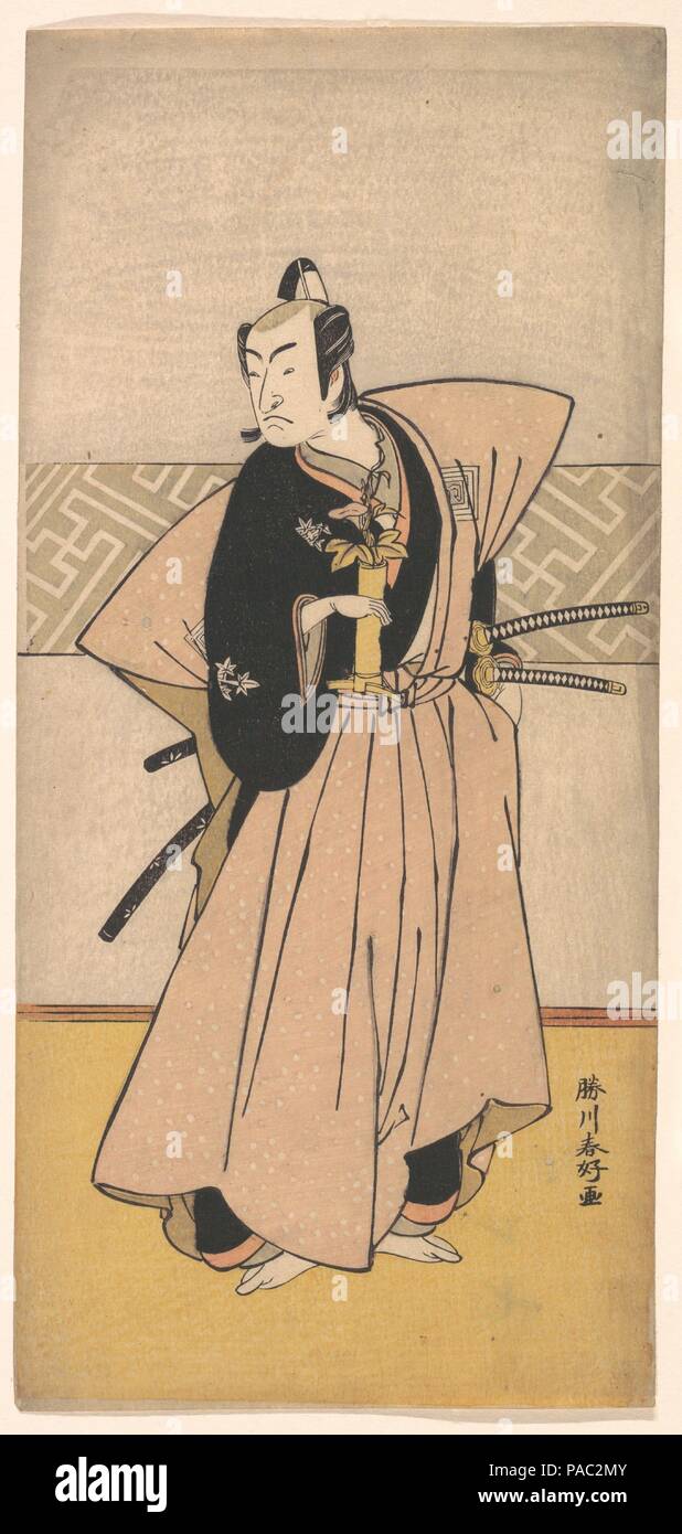 L'Acteur Ichikawa Omezo comme un samouraï avec deux épées. Artiste : Katsukawa Shunko (japonais, 1743-1812). Culture : le Japon. Dimensions : 13 7/8 x 6 in. (35,2 x 15,2 cm). Date : 1743-1812. Musée : Metropolitan Museum of Art, New York, USA. Banque D'Images