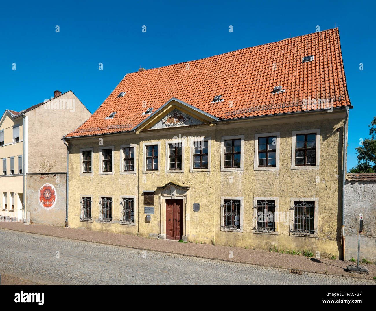 Lieu de naissance de Joachim Ringelnatz, qui est né ici sur 7.8.1883 comme Hans Gustav Bötticher, Rigelnatzstadt, Saxe Wurzen Banque D'Images
