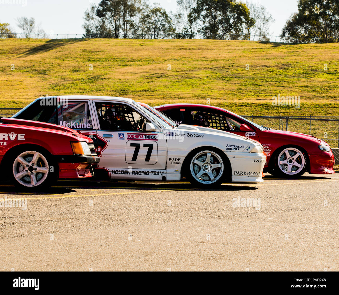 Sydney Motorsport Park, New South Wales, Australie.22 juillet 2018. Lignes McKlune Scott jusqu'à la VL Commordore. Anthony Bolack/Alamy Live News Banque D'Images