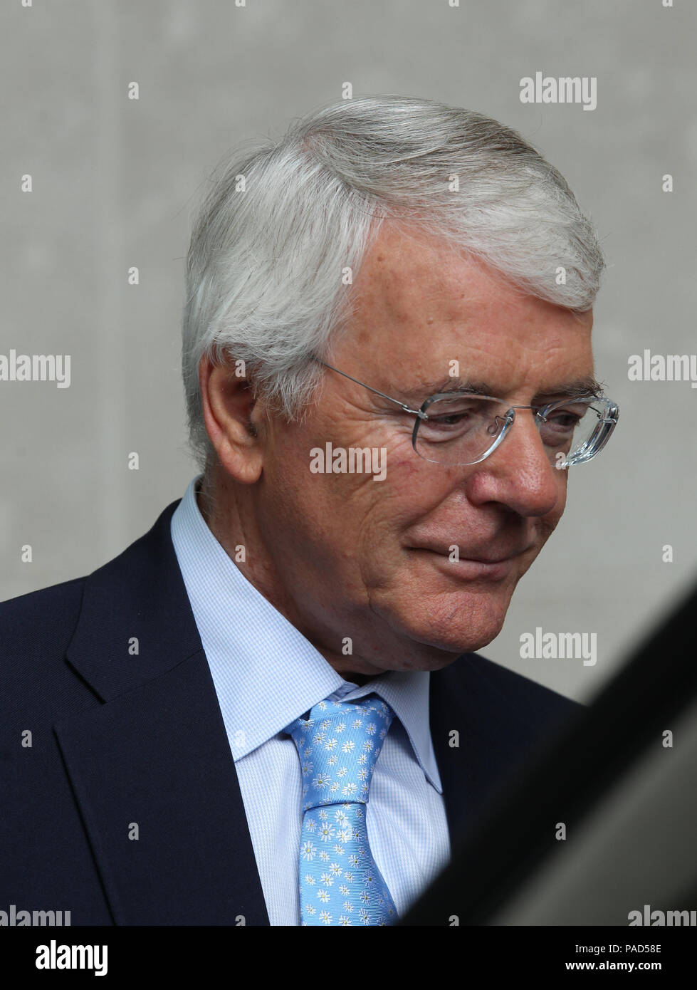 Londres, Royaume-Uni, 22 juillet 2018. John Major ancien premier ministre britannique vu arriver aux studios de la BBC à Londres Banque D'Images