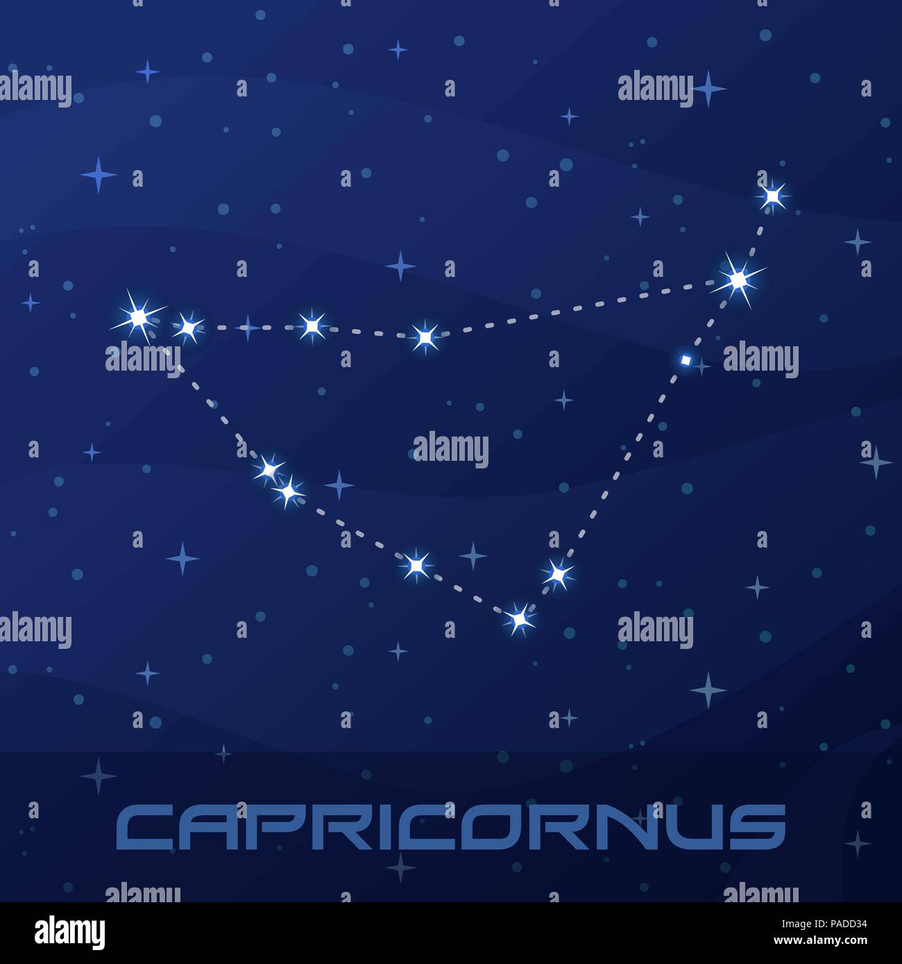 Constellation Capricornus, Capricorne, signe astrologique Illustration de Vecteur