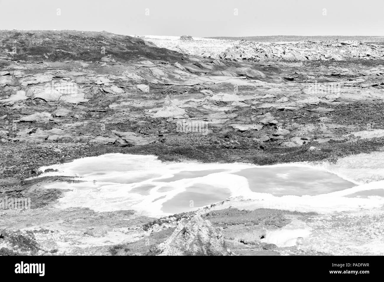 Dans l'Afrique de l'Éthiopie de danakil dépression volcanique de soufre de l'acide et le lac dallol comme dans mars Banque D'Images