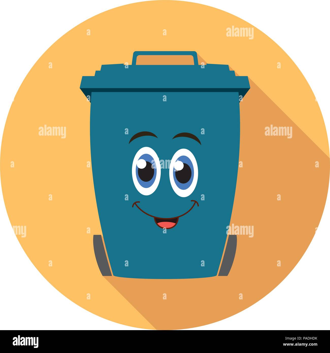 Vector cartoon représentant une poubelle de recyclage télévision icône, prêt à stocker les déchets, recyclage et déchets de jardin, isolé sur fond blanc Illustration de Vecteur