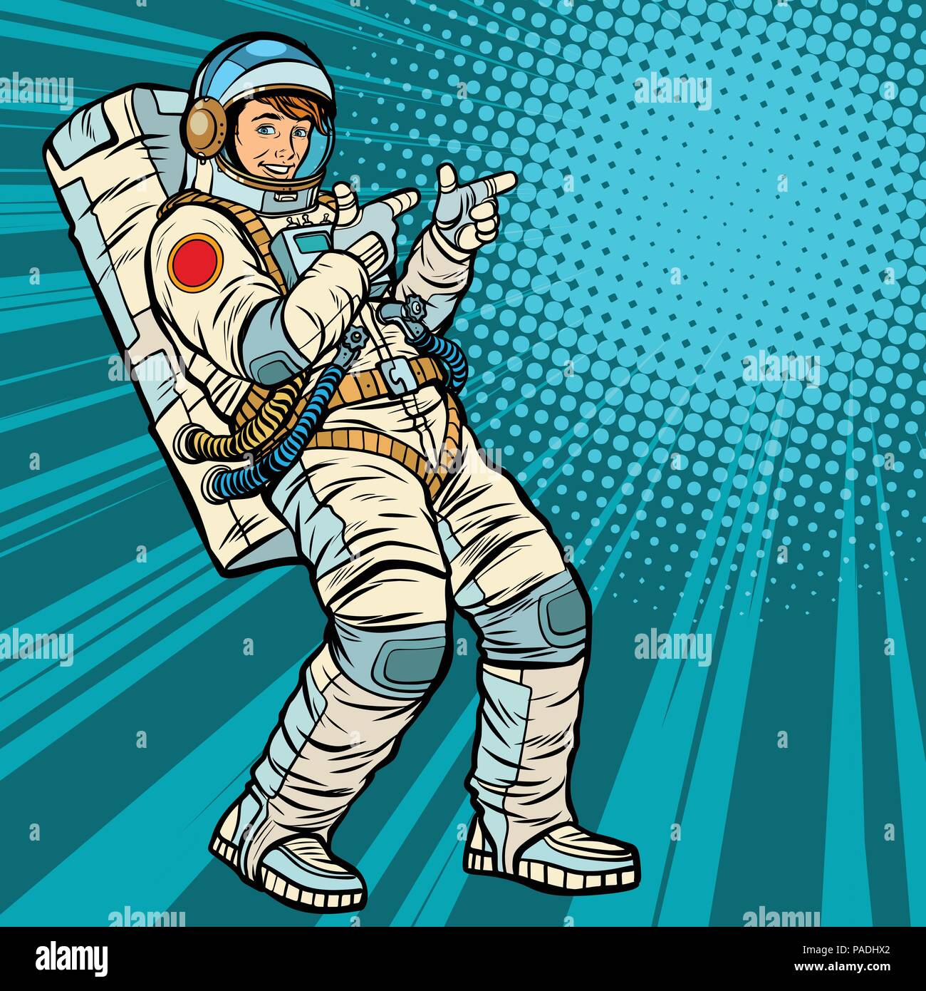 Points jeune homme astronaute Illustration de Vecteur
