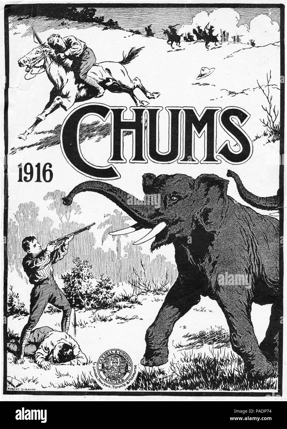 Le capot avant de chums, An Illustrated magazine hebdomadaire pour les garçons, 1916, publié par Cassells de Londres dans un volume relié. Banque D'Images