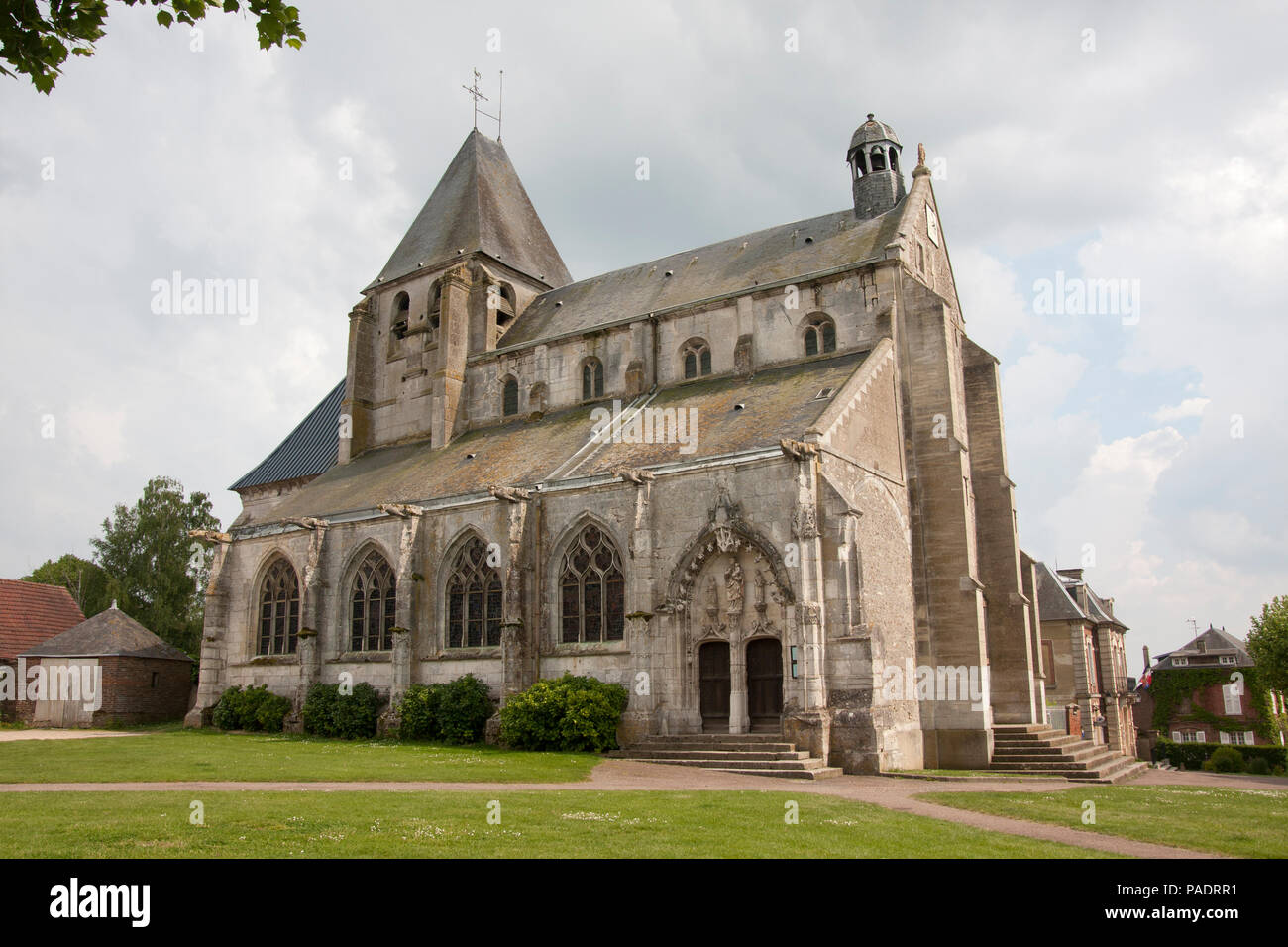12e siècle Eglise Notre Dame, Notre Dame église dédiée à la Vierge Marie, Tourny, Eure, Pays du Vexin, Normandie, France Banque D'Images