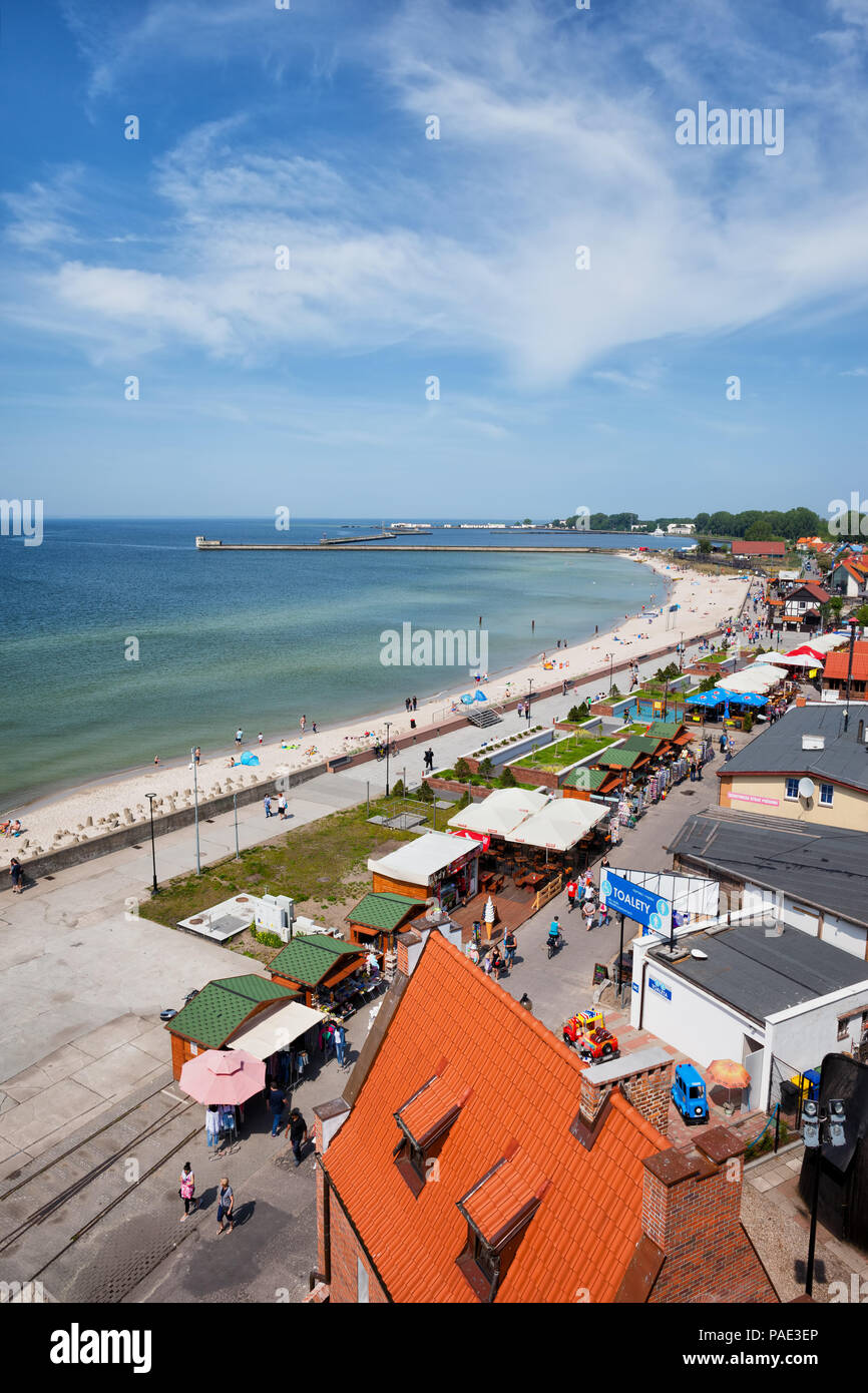 Hôtel ville à la mer Baltique, sur la péninsule de Hel dans la région occidentale de la Pologne, de l'Europe Banque D'Images