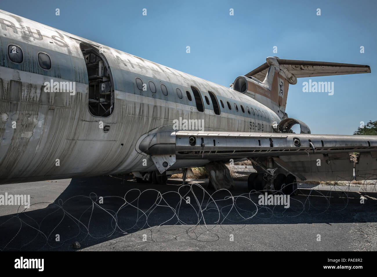 L'aéroport international de Nicosie est un aéroport abandonné situé à l'ouest de la capitale de l'île ville. Banque D'Images