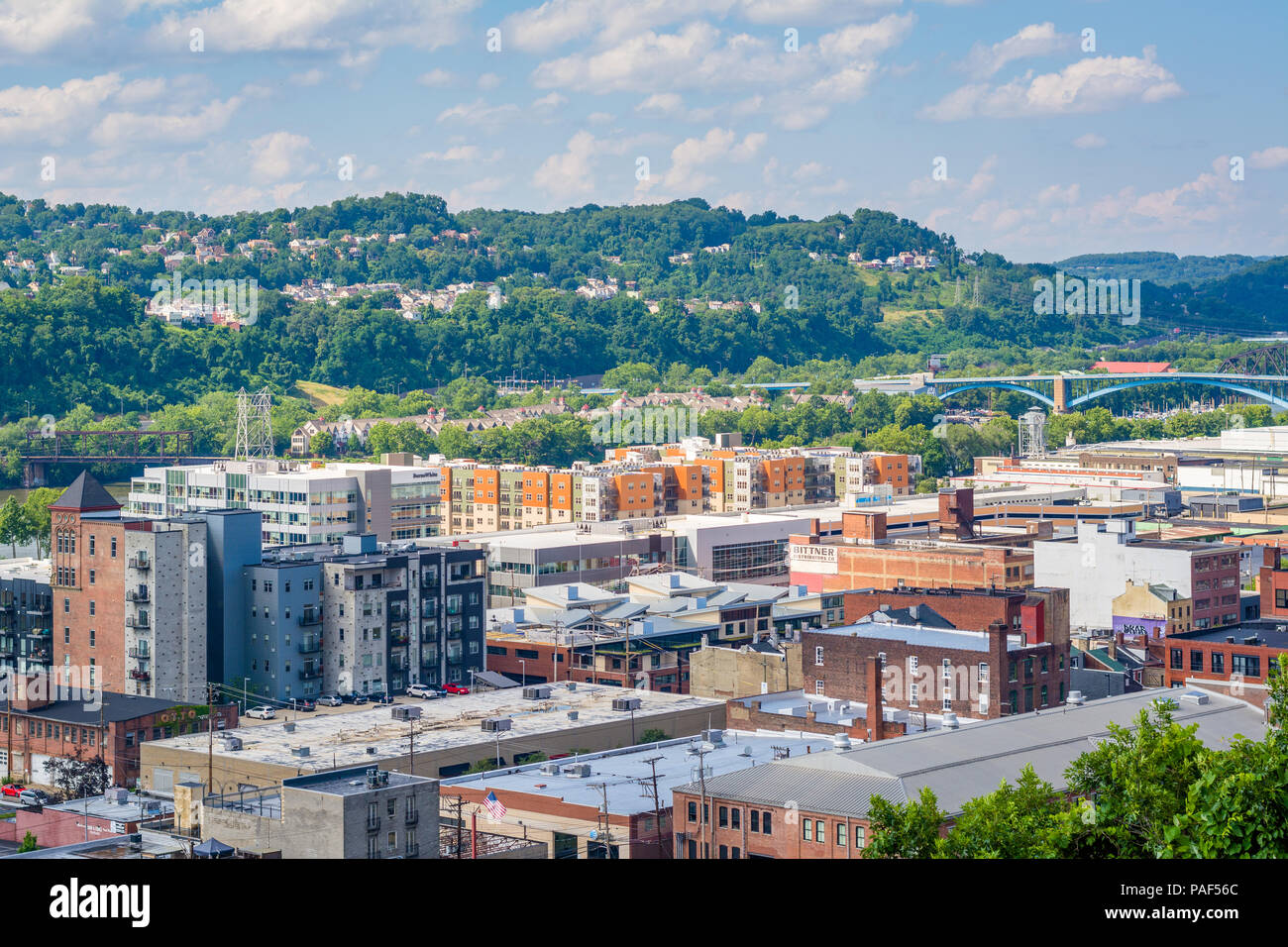 Vue sur le Strip, District de Frank Curto Park à Pittsburgh, Pennsylvanie Banque D'Images