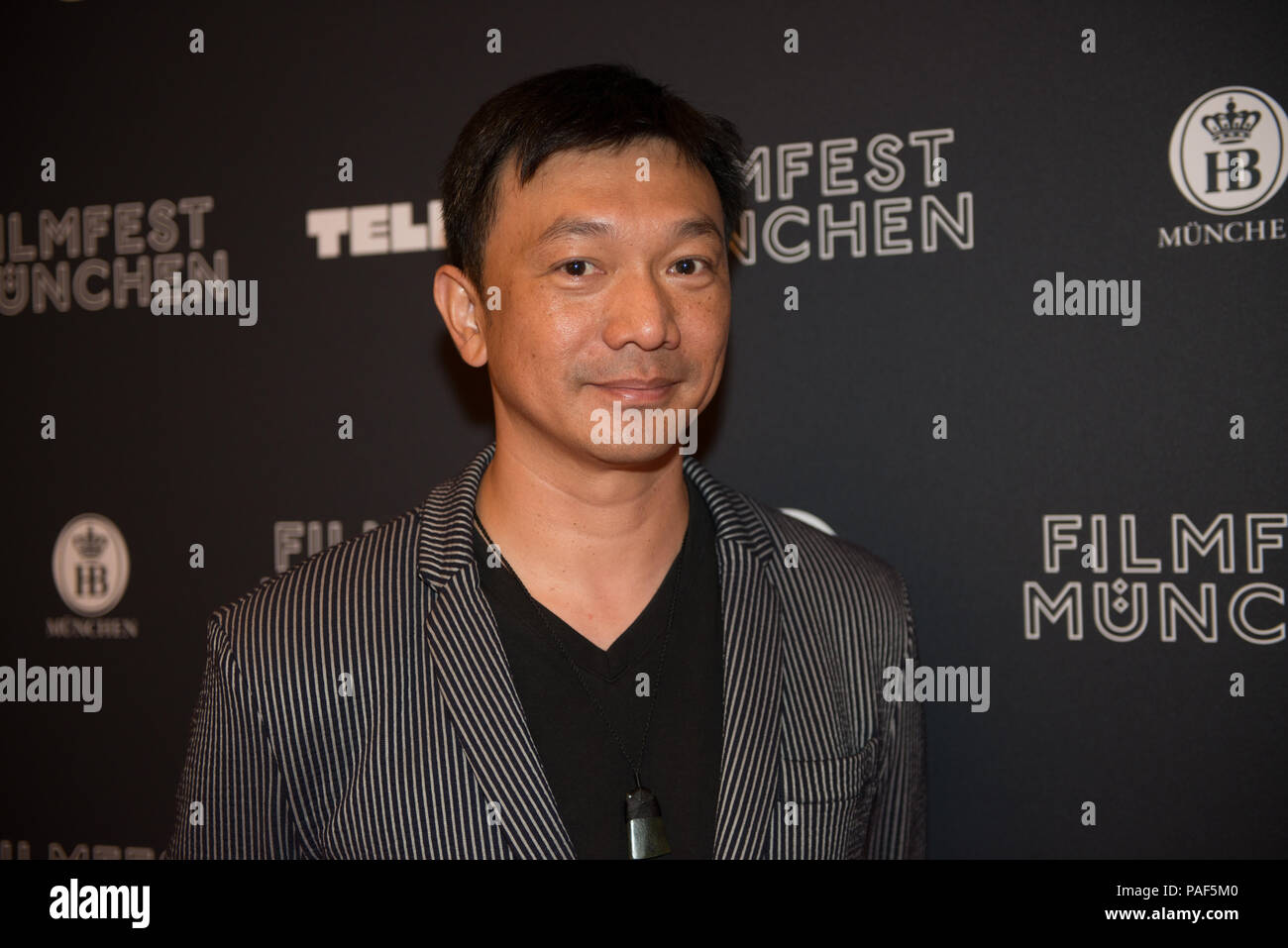 Directeur chinois Huang vu Hsin-Yao avant la projection de son film 'Le grand Bouddha' au Filmfest München 2018 Banque D'Images