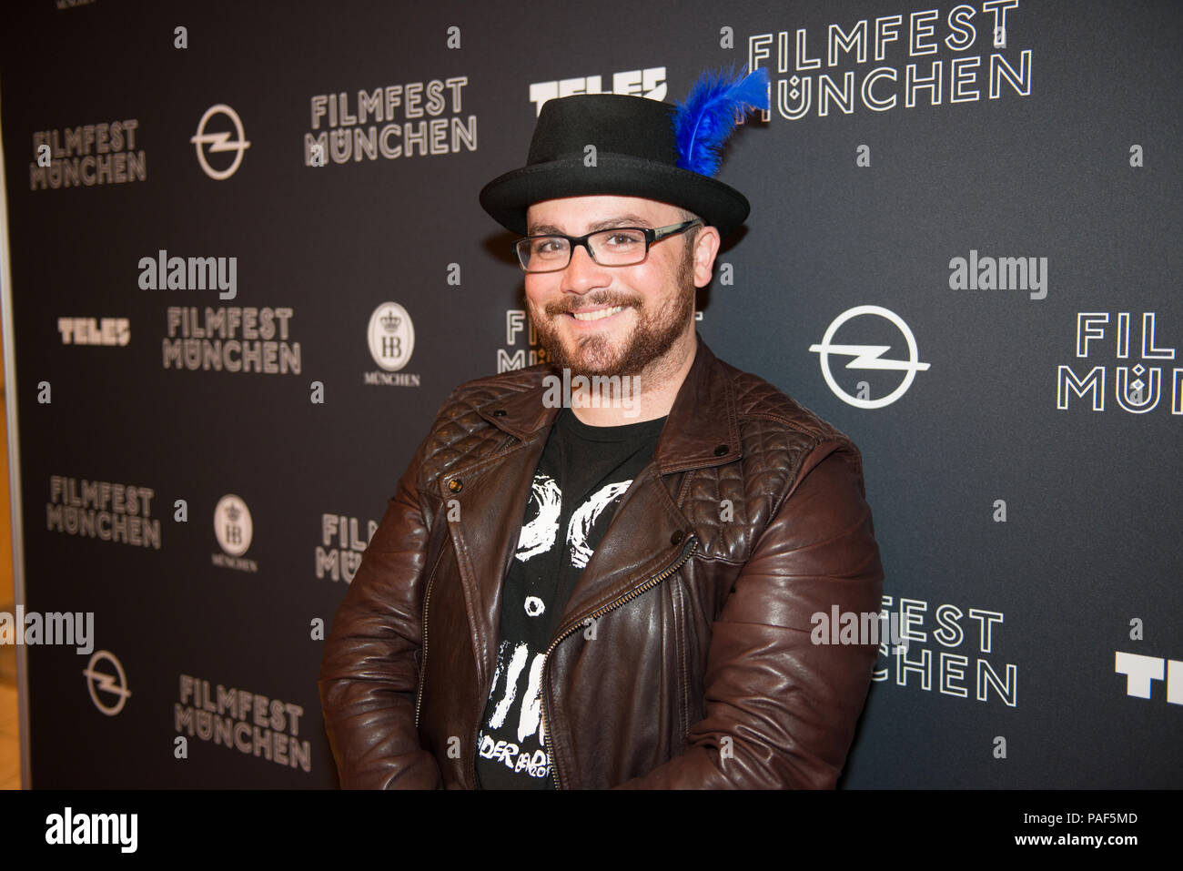 Directeur Gus Krieger vu à Filmfest München 2018 avant la projection de son film "Mon nom est Christine' Banque D'Images