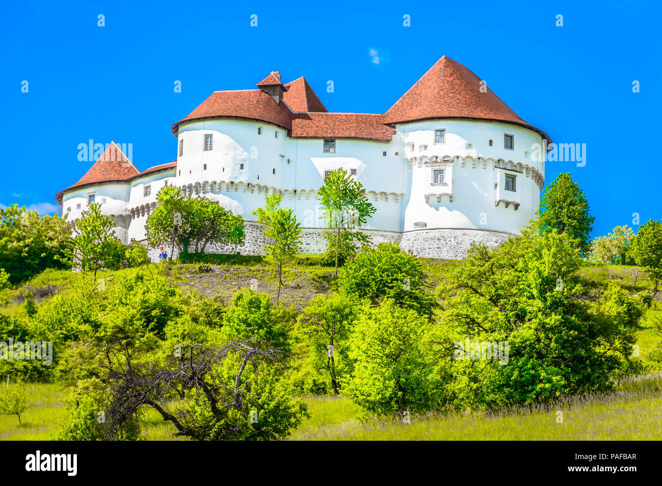 Vue panoramique à Veliki Tabor dans le Nord de la Croatie, de voyager. Banque D'Images