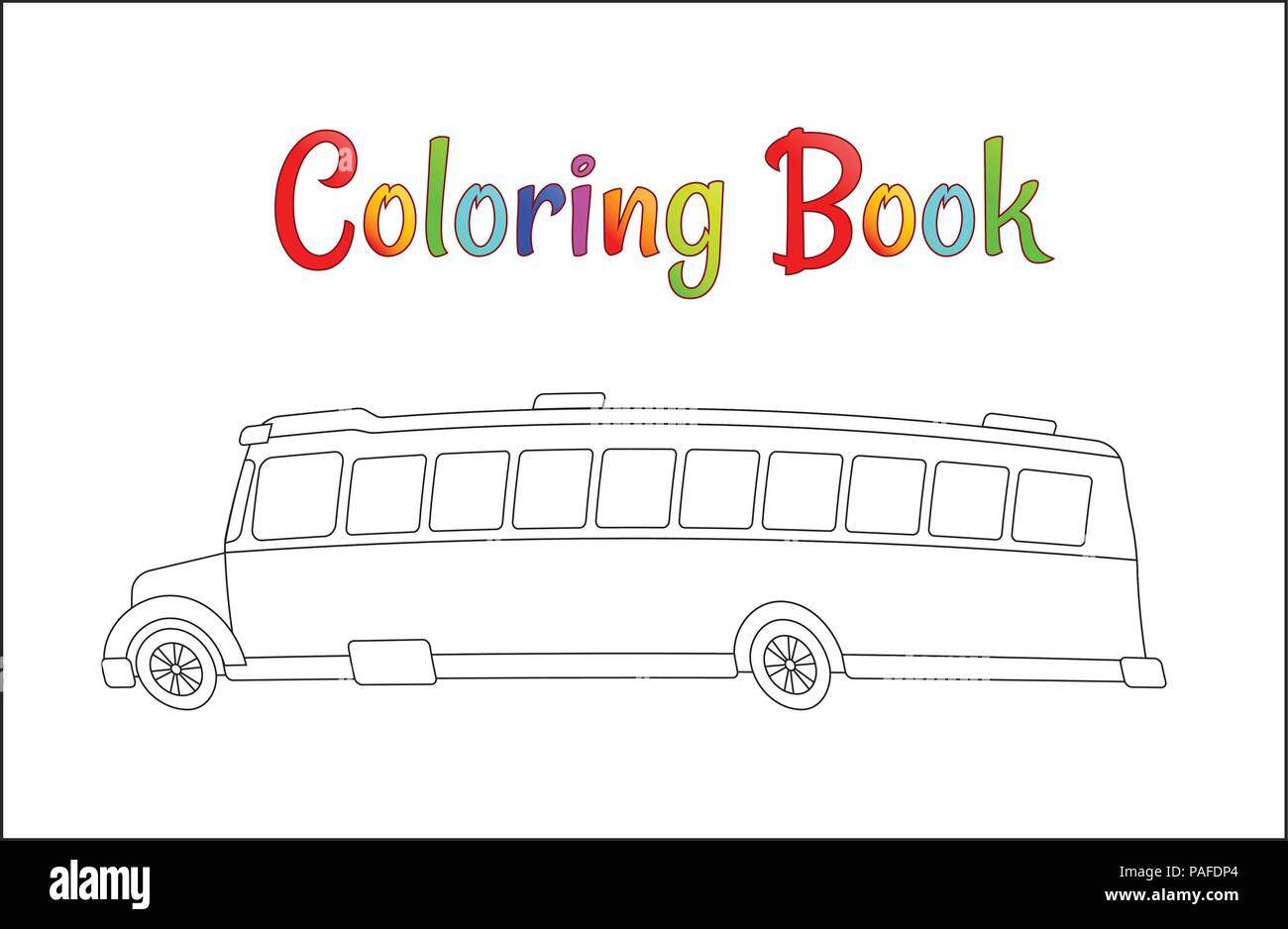 Coloriage d'autobus scolaire, concept retour à l'école, pour les enfants d'illustration vectorielle, de l'école school bus isolé sur fond blanc. EPS 10 Illustration de Vecteur