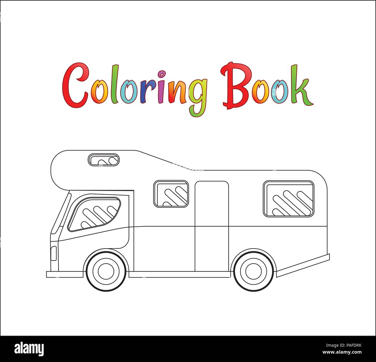 Camping car vector concept, des pages à colorier pour les enfants  illustration vecteur EPS 10 Image Vectorielle Stock - Alamy