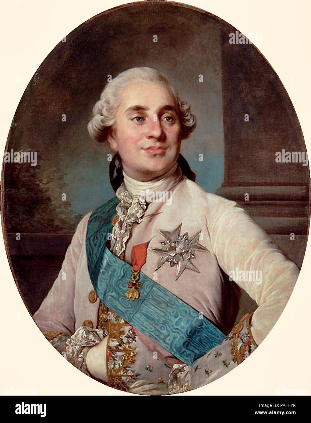 Louis XVI de France, ovale, Versailles - Joseph Duplessis, circa 1777 Banque D'Images