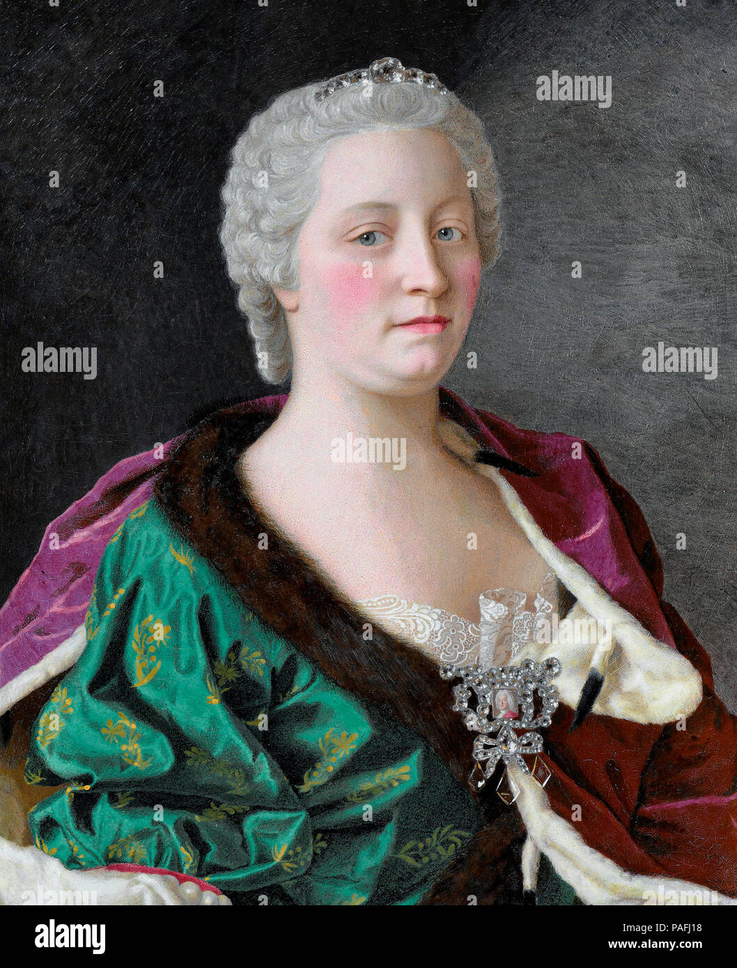 Marie-thérèse d'Autriche (1717-80), l'archiduchesse d'Autriche, reine de Hongrie et de Bohème, et Roman-German Jean-Étienne Liotard, impératrice - circa 1747 Banque D'Images