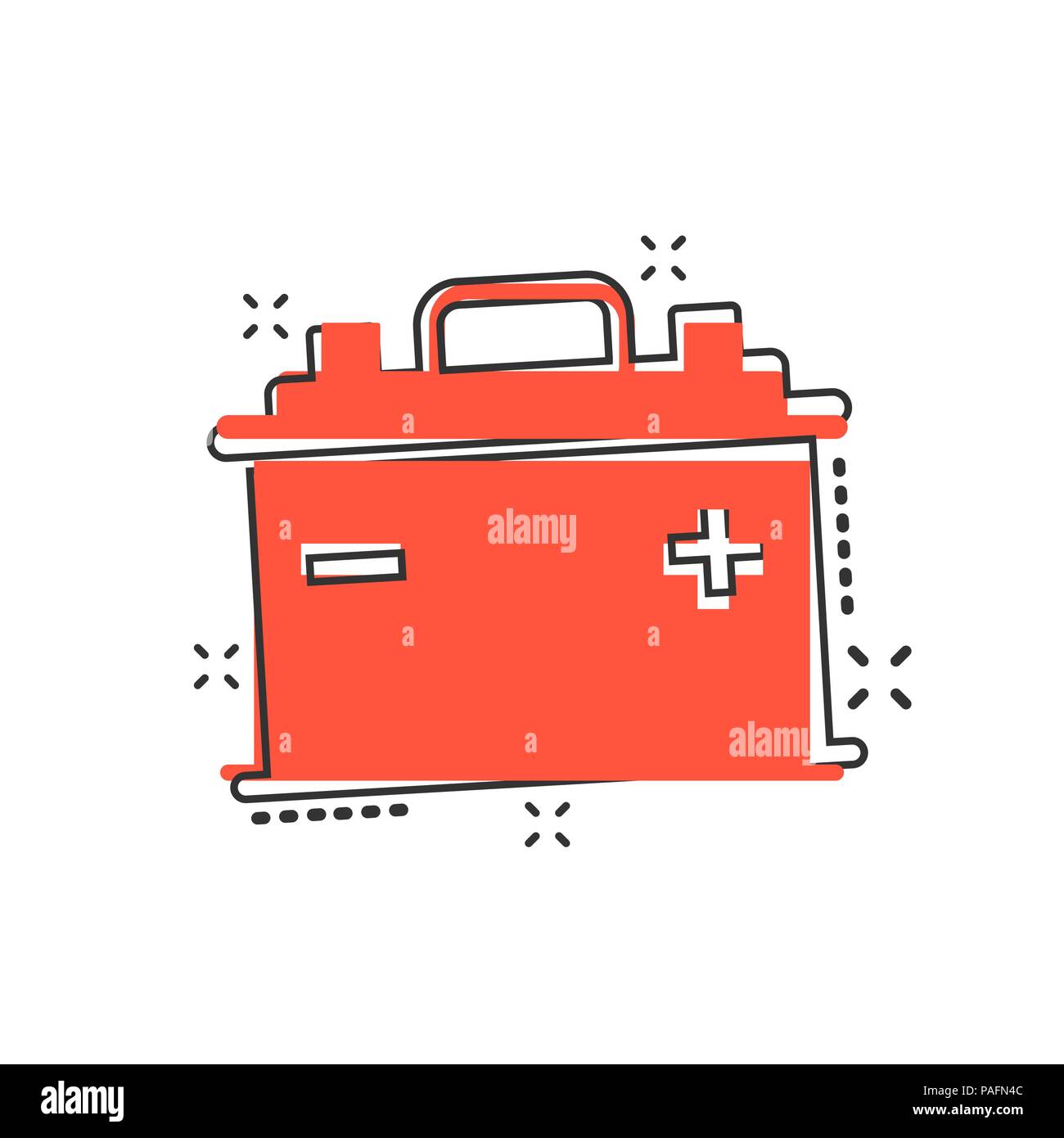 Icône de batterie de voiture, style de dessin animé Icône de batterie de voiture, style de dessin animé
