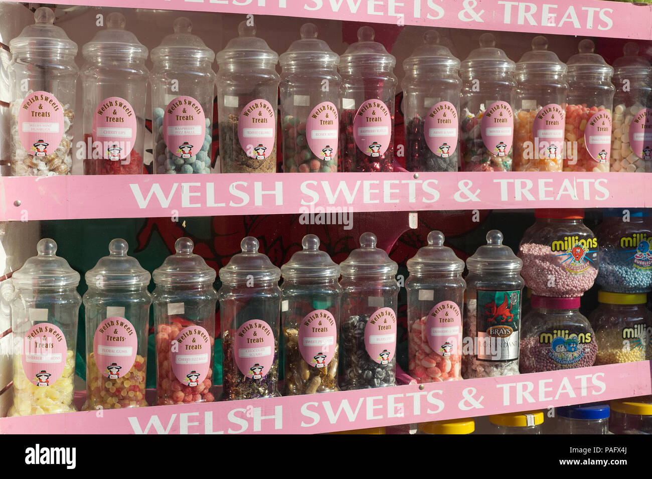 Old fashioned welsh sweet store Banque D'Images