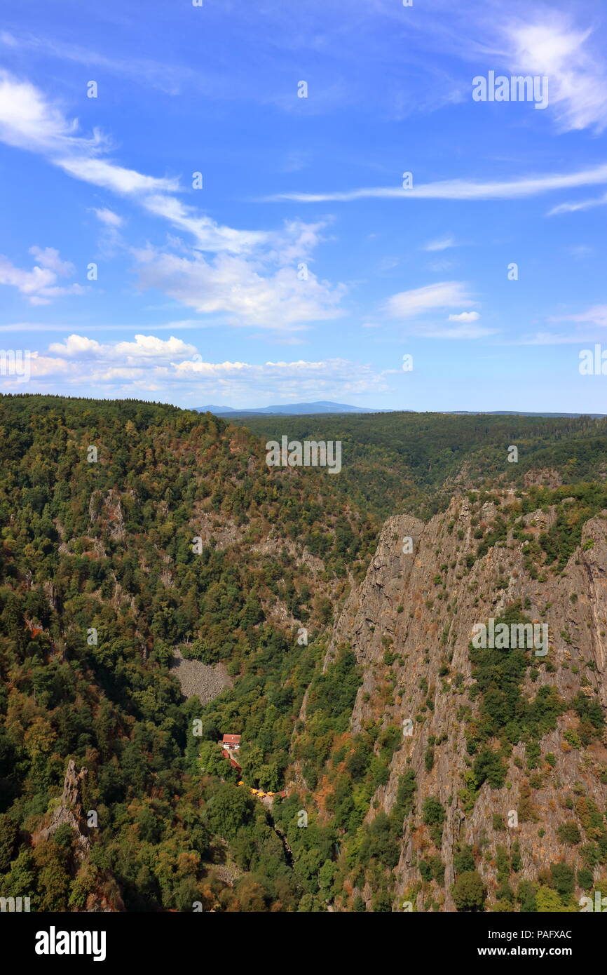 Vue panoramique sur la Gorge de Bode, Harz, Saxe-Anhalt, Allemagne Banque D'Images