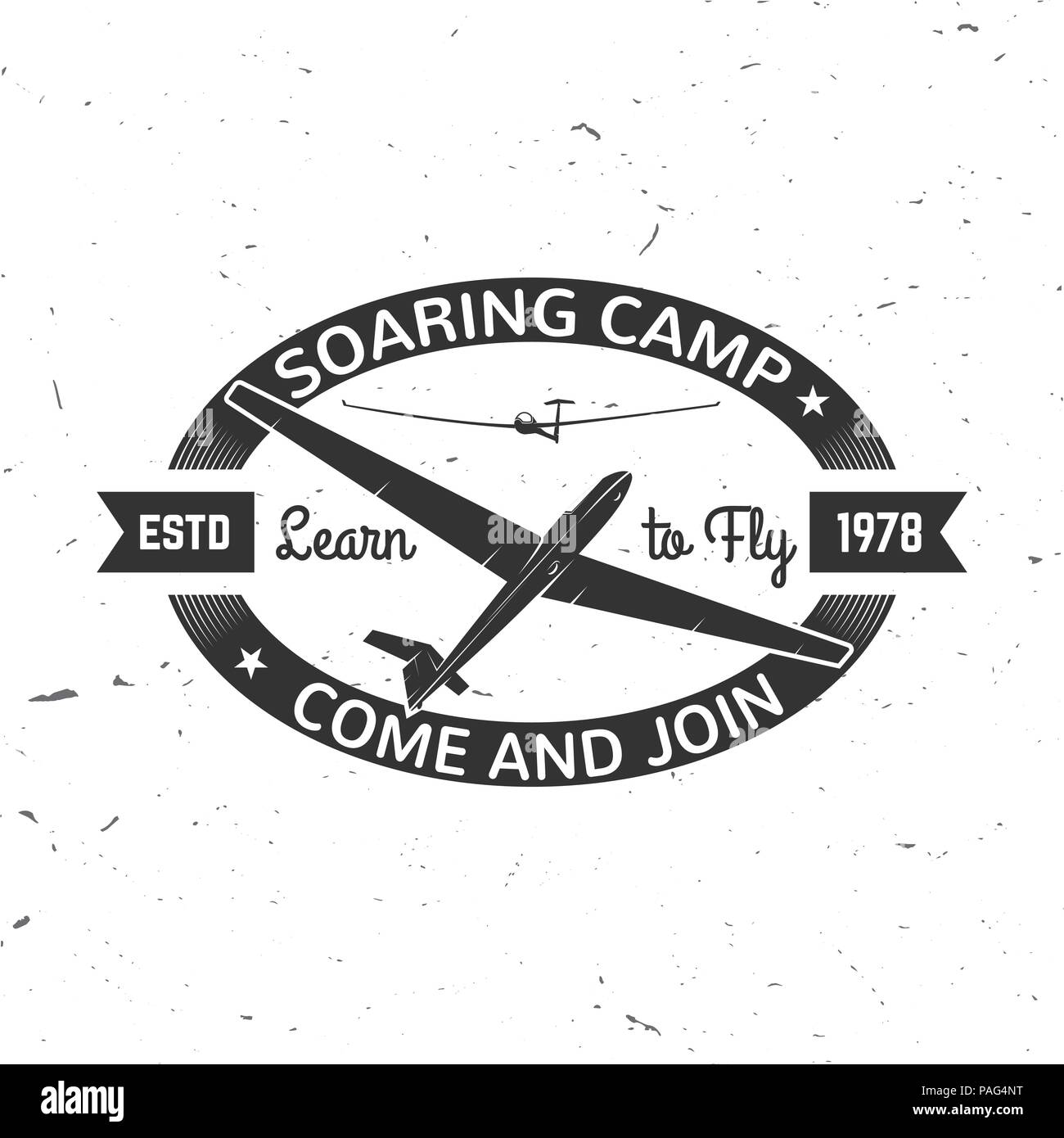 Planeur rétro camp badge. Concept pour chemise, imprimer, joint, surimpression ou l'estampillage. Typographie design- stock vector. Planeur la conception des camps avec des planeurs silhouet Illustration de Vecteur