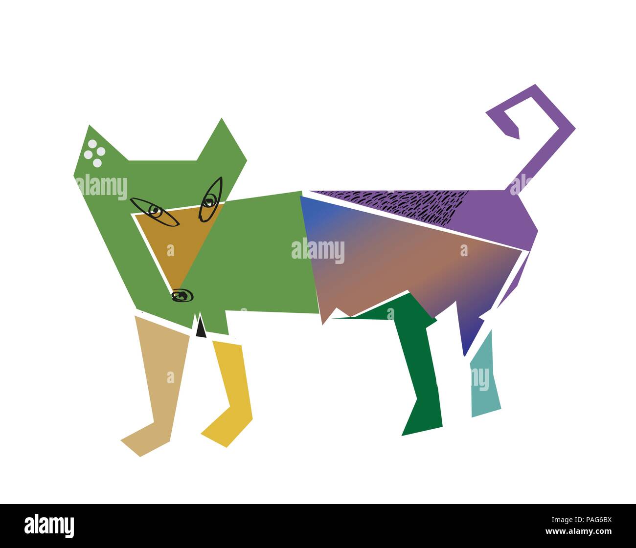 Chien de style cubisme Illustration de Vecteur