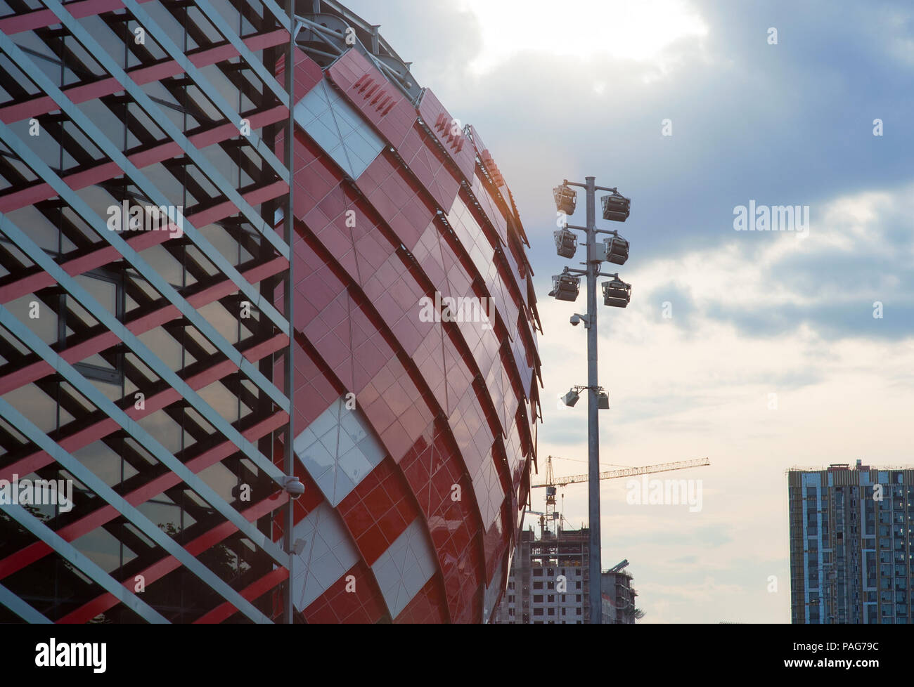 Stade Spartak de Moscou où les matches de la Coupe des Confédérations 2017 et la Coupe du Monde de la FIFA 2018 aura lieu. Banque D'Images