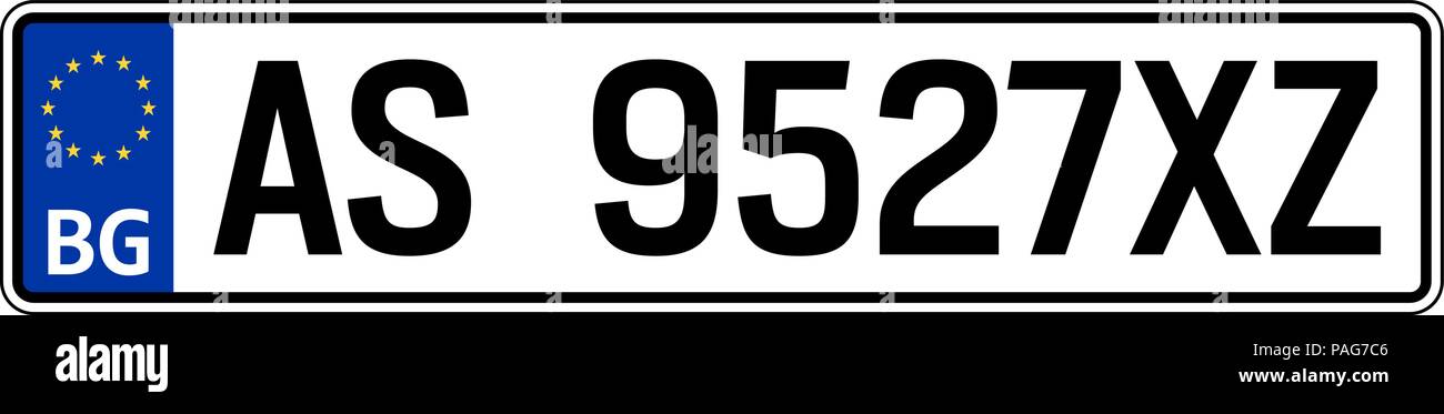 La Bulgarie location de plaque. Numéro d'immatriculation du véhicule Illustration de Vecteur