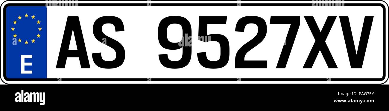 Espagne location de plaque. Numéro d'immatriculation du véhicule Image  Vectorielle Stock - Alamy