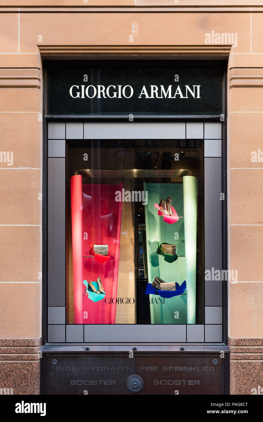 L'Australian Georgio Armani magasin phare à Martin Place Sydney Banque D'Images