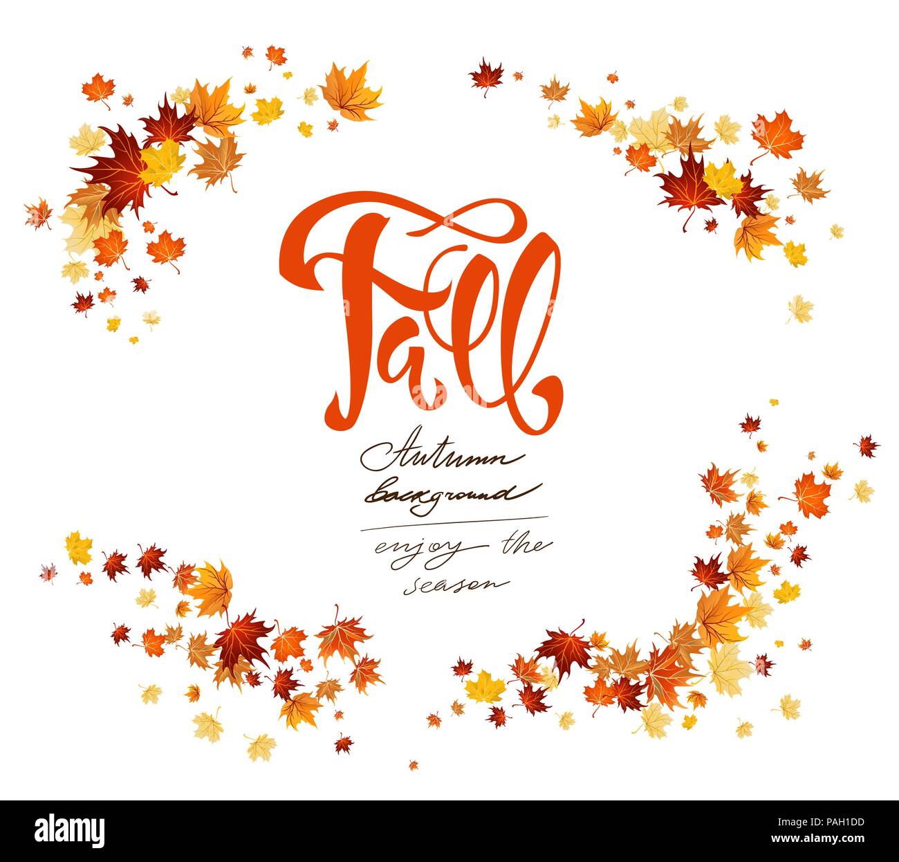 Carte de feuilles d'automne Illustration de Vecteur