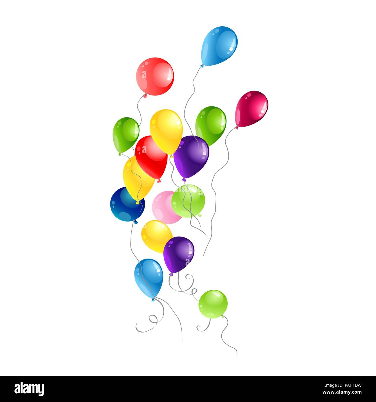 Ballons de couleur des objets Illustration de Vecteur