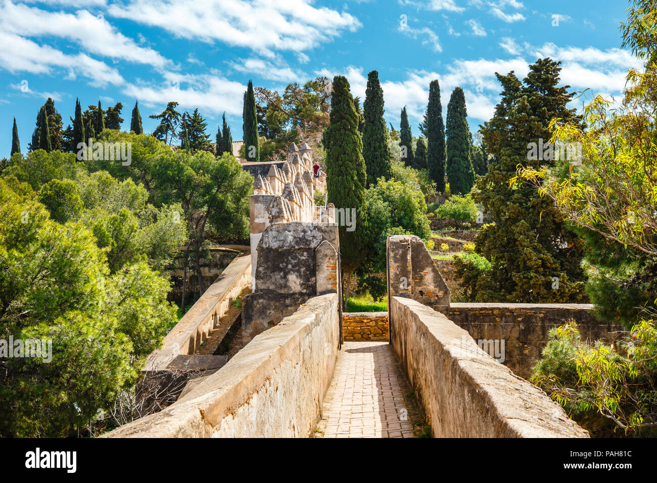 Le château de Gibralfaro (Alcazaba de Málaga) à Málaga, Costa del Sol, Espagne Banque D'Images