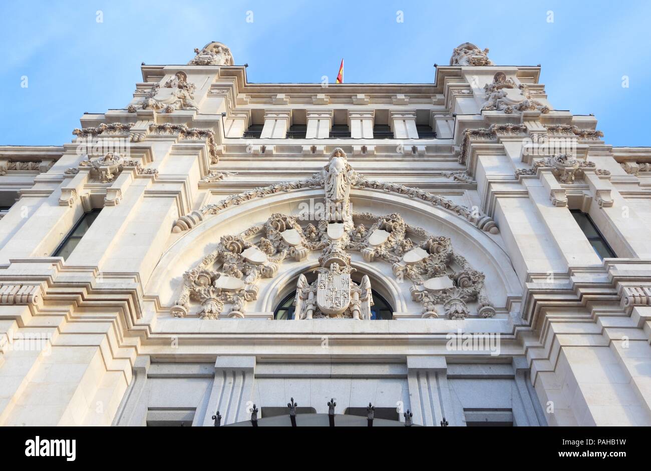 Madrid, Espagne. L'Hôtel de Ville en place de Cibeles. Banque D'Images