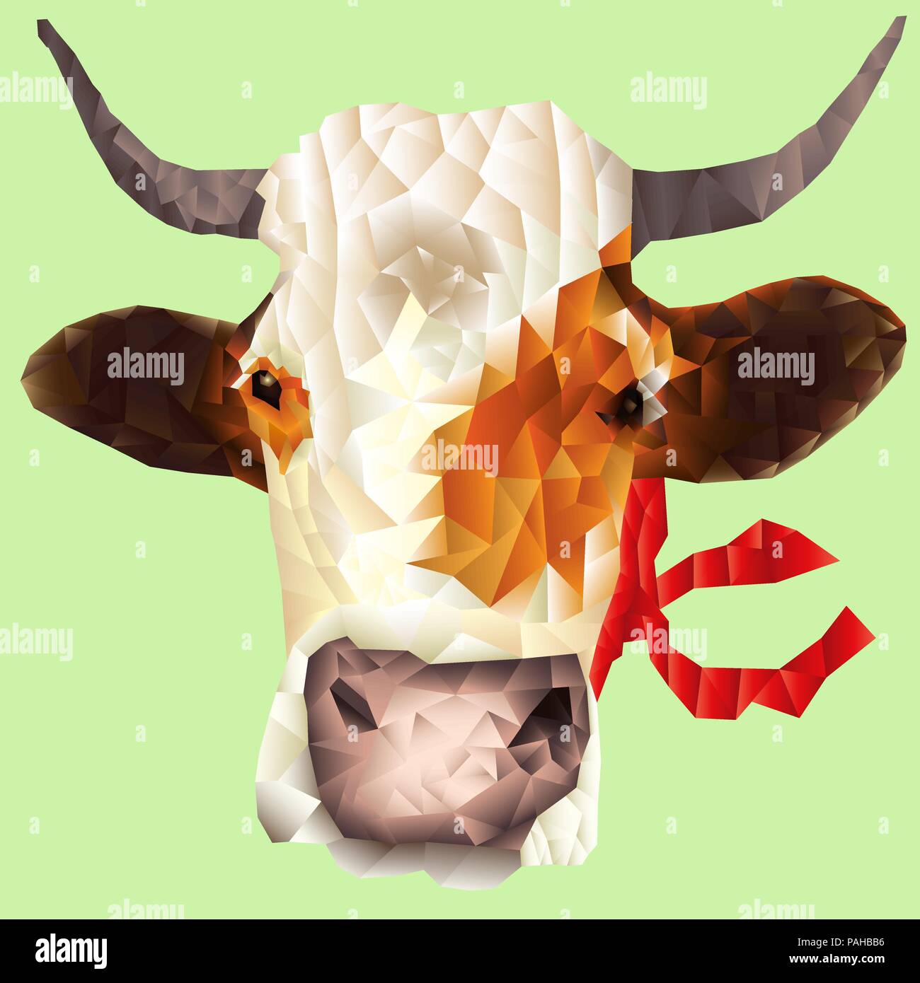 Triangles de vache vache,Style polygones Illustration de Vecteur