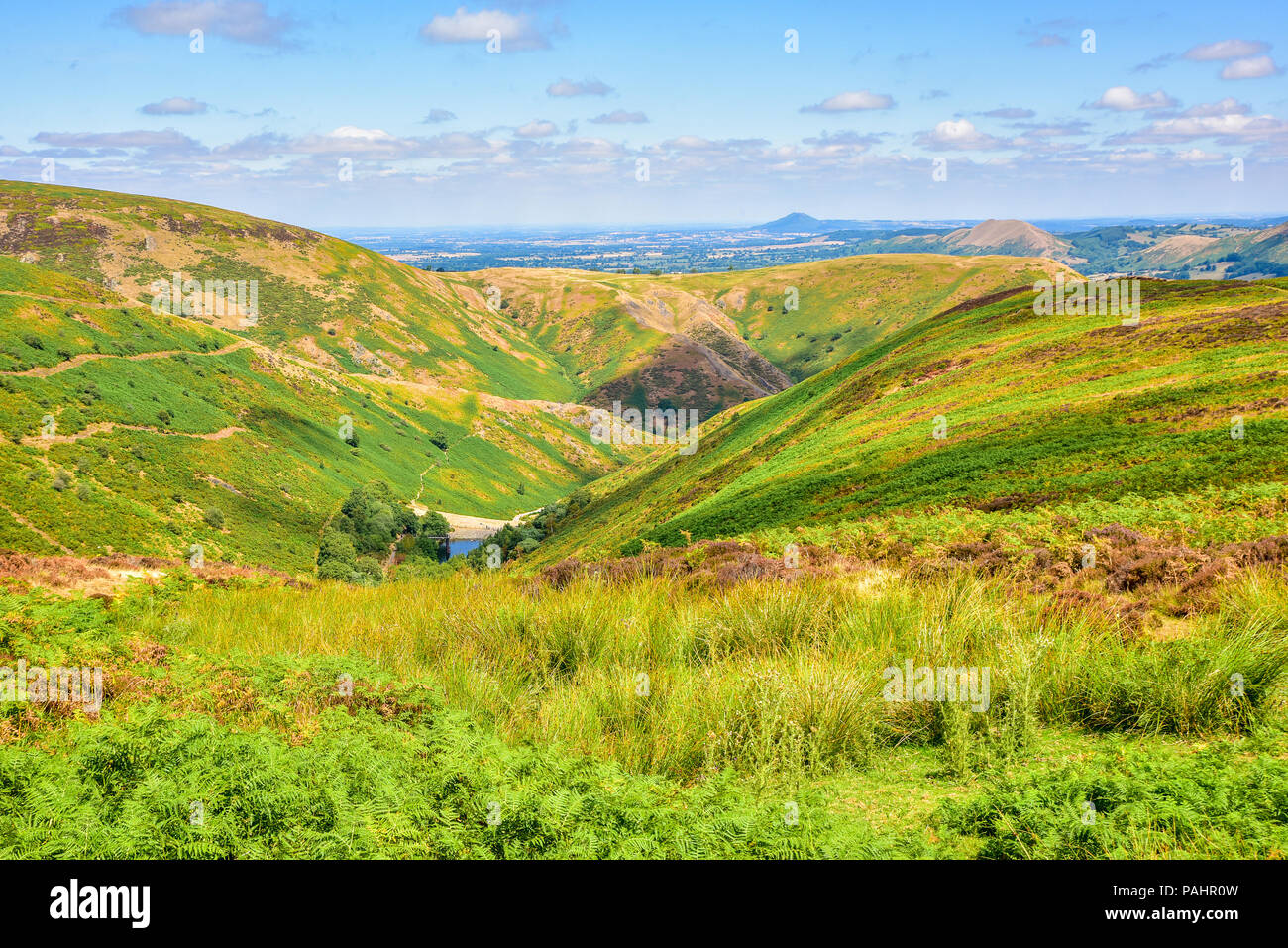 Une vue de Long Mynd dans le Shropshire hills Banque D'Images