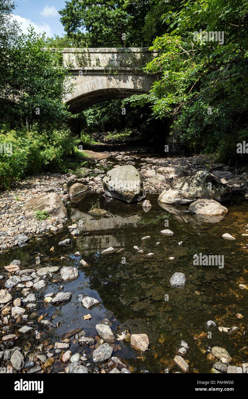 River Teign dans l'estuaire de la sécheresse,,ruisseau, affluent,beck, branche, Brook, bien sûr,Creek, petit ruisseau, Dartmoor, Banque D'Images
