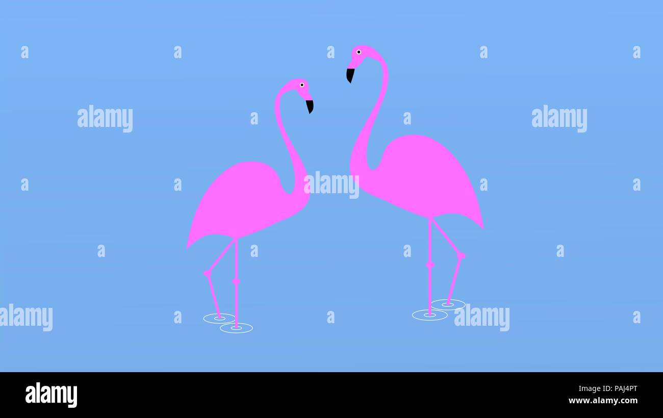 Flamingo bird illustration design sur l'arrière-plan. Style forfaitaire minime Illustration de Vecteur