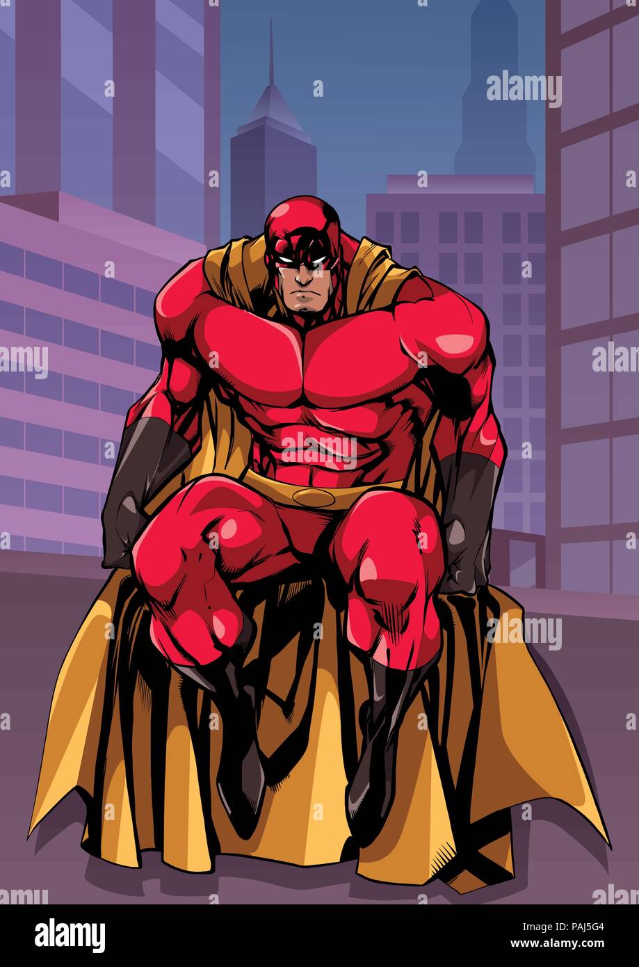 Séance de super-héros en ville Illustration de Vecteur