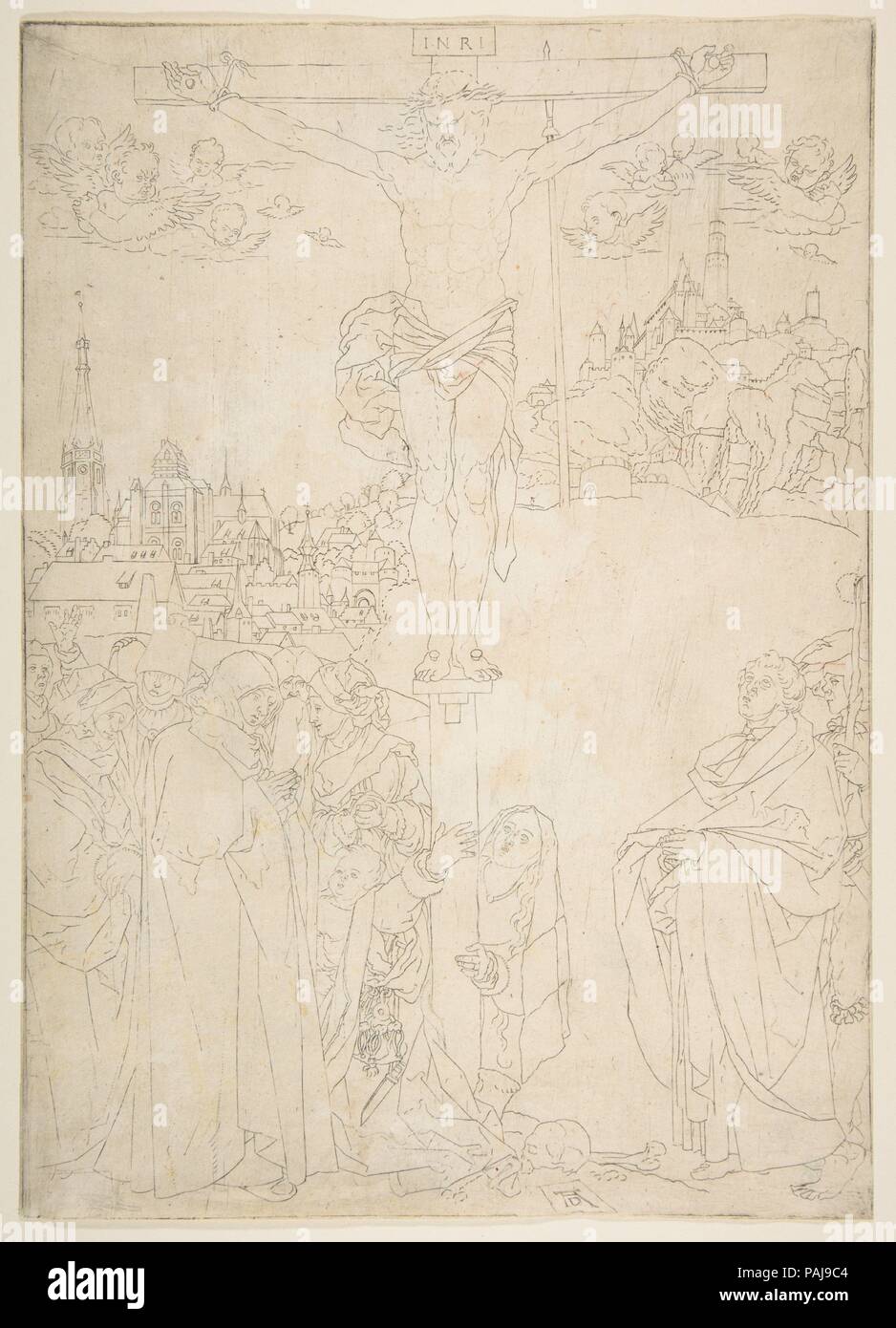 La Crucifixion. Artiste : Après Albrecht Dürer (Nuremberg, Allemagne Nuremberg 1471-1528). Fiche Technique : Dimensions : 12 × 7/16 8 7/8 in. (31,6 × 22,5 cm). Date : n.d.. Musée : Metropolitan Museum of Art, New York, USA. Banque D'Images