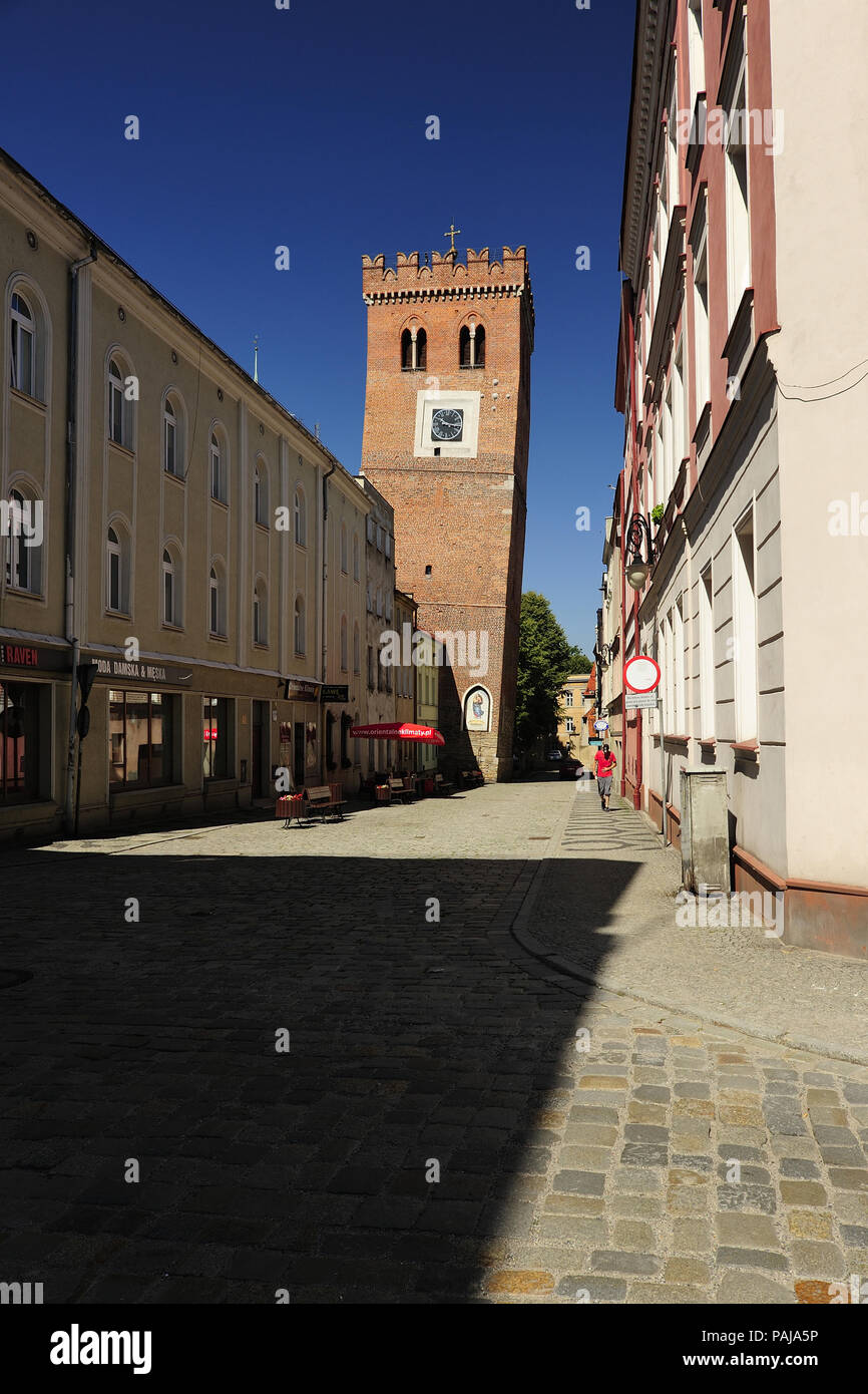 La tour penchée de Ząbkowice Śląskie,Silesian Piza, Ząbkowice Sląskie, Polska, Dolnośląskie, Dolny Sląsk, vieille ville, architecture, historique, Banque D'Images