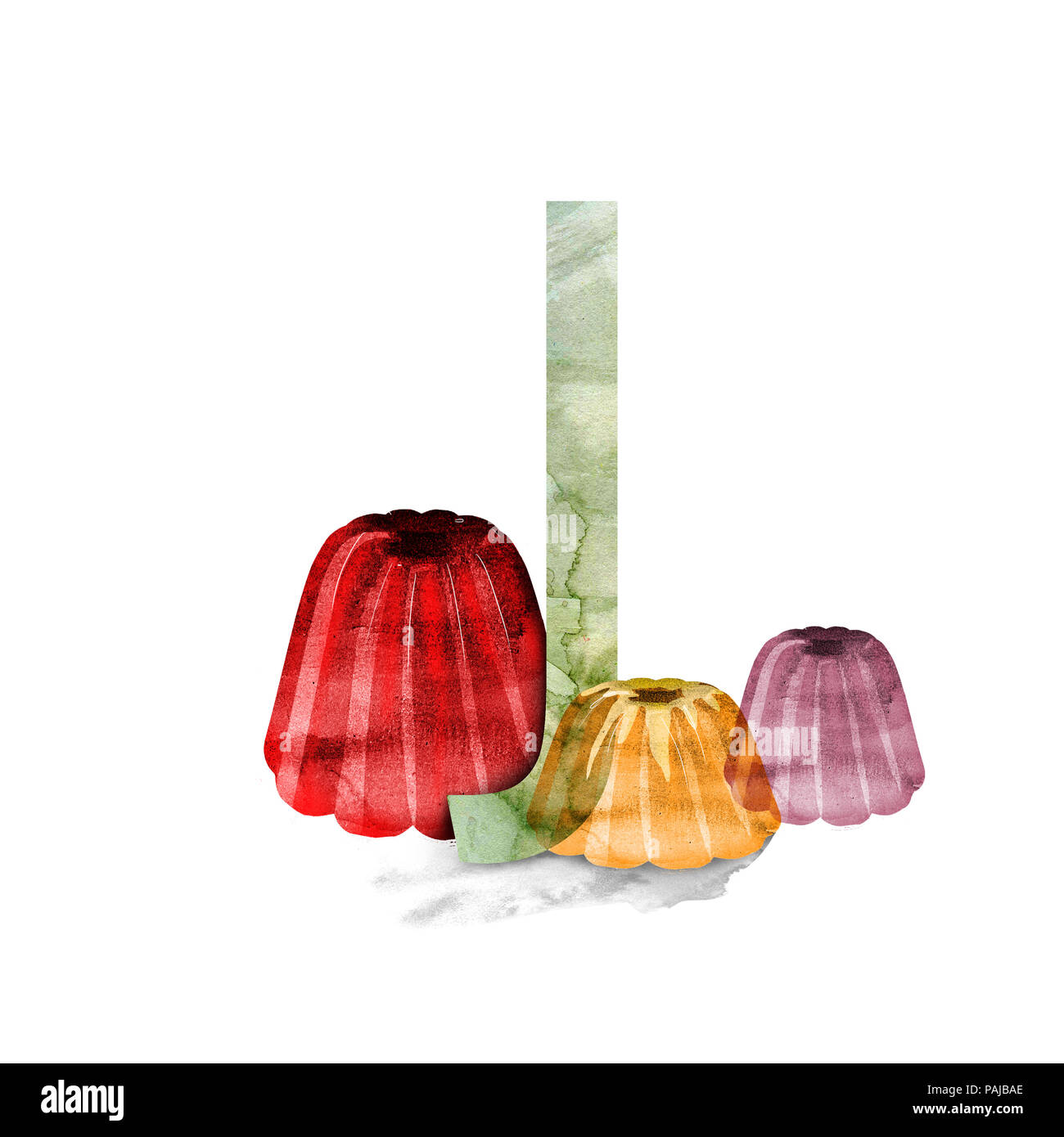 J est pour la gelée, lettre de l'alphabet pour enfants Banque D'Images