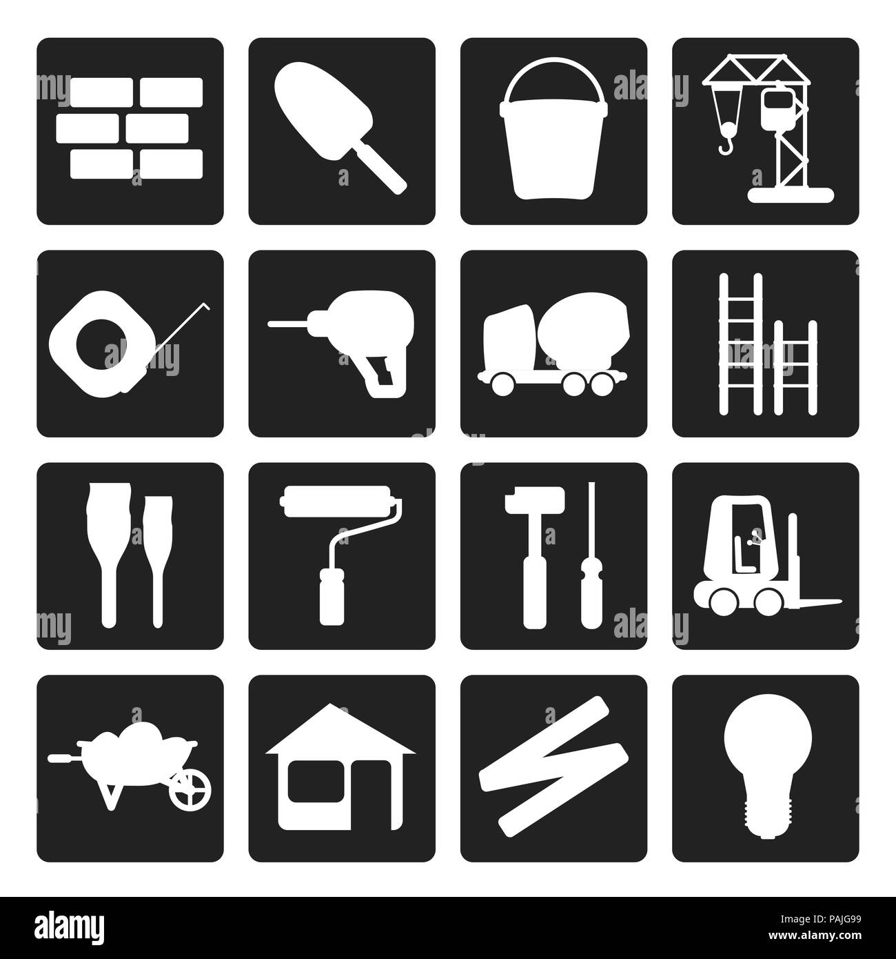 Construction et bâtiment noir Icon Set. Facile d'éditer des images vectorielles Illustration de Vecteur