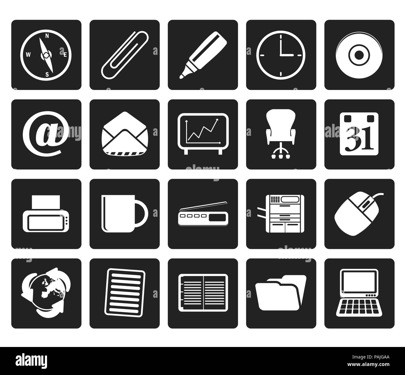 Outils de bureau noir icônes - vector icon set 2 Illustration de Vecteur